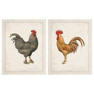 IKEA BILD Poster, Farmyard roosters, 16x20 " (2-PACK) NEW